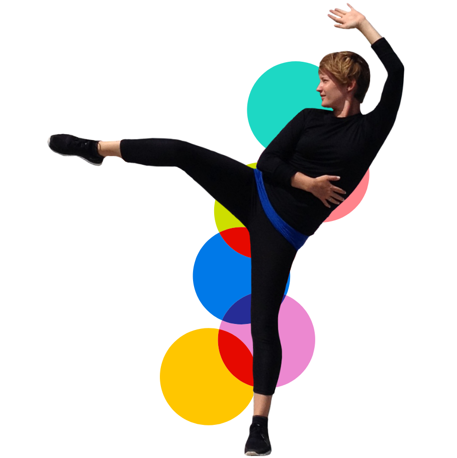 Bettina Glauser, an Active Rehab Specialist, does a body movement for The Balanced Collective